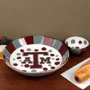   White Maroon Gray Chip & Dip 2 Piece Bowl Set: Sports & Outdoors