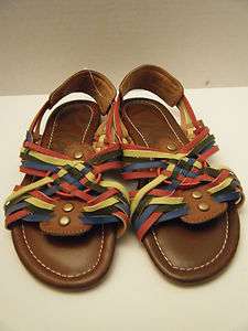 LADIES MULTI COLORED SLIP ON SANDALS BY REBELE SIZE 6 NEW WITH TAG 