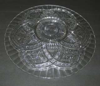   Indiana Glass Tray / Cake Plate in Flower Medallion Pattern  