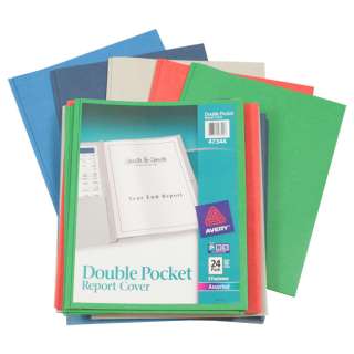 product description 24 pack avery assorted double pocket report covers 