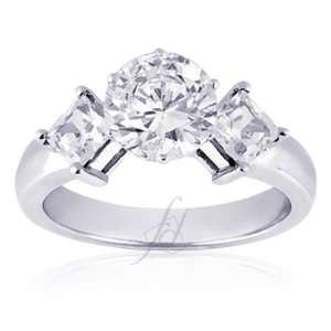   Round Diamond Engagement Ring 14K GIA Fascinating Diamonds Jewelry