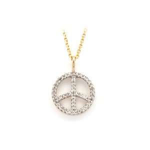  14KYG Diamond PEACE Necklace CoolStyles Jewelry