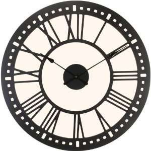  River City Clocks Indoor Black Tower Wall Clock with Cream 