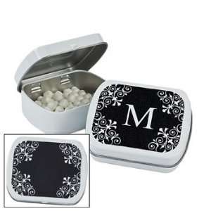 Black Personalized Monogram Mint Tins   Candy & Mints