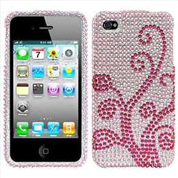   iPHONE 4 4S Full Diamond Case Silver Crystal Bling Cell Phone Cover
