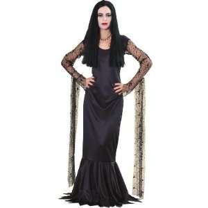  Adams Family Womens Morticia Costume Long Black Dress With 
