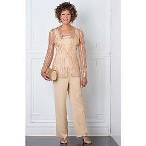   Brand New Fall Satin Rosette Pant Set Suit Misses Size 8 Small  