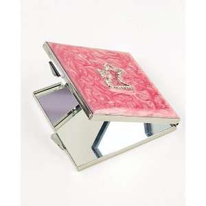  Crystal Jeweled Dog Compact Magnified Mirror Beauty