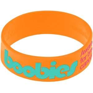  Orange Aqua Boobies Awareness for Breast Cancer Bracelet Jewelry