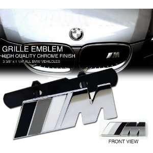  Universal 3D M Power Logo Silver and Black Grill Emblem 