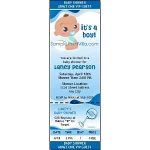   Baby Boy Blue Baby Shower Ticket Invitation: Health & Personal Care