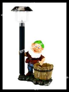 Small Gnome With Bucket Solar Lights Garden Solar Lamp  