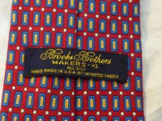 Brooks Brothers Makers Silk Tie X Long Wine Blue Tan  