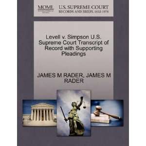  Levell v. Simpson U.S. Supreme Court Transcript of Record 