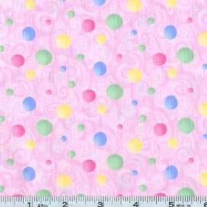  45 Wide A Wing and a Prayer Ball Dots Pink Fabric By The 