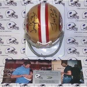 Jerry Rice & Steve Young Autographed 49ers Riddell Mini Helmet