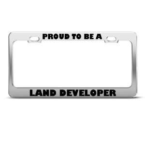  Proud To Be A Land Developer Career license plate frame 