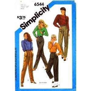  Simplicity 6544 Vintage Sewing Pattern Misses Tapered Pants 