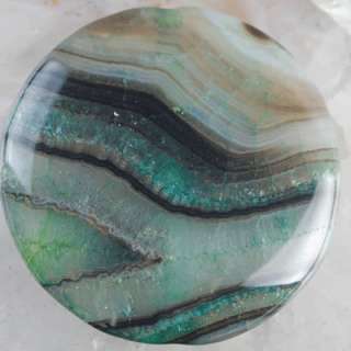 30 mm Green Onyx Geode Druzy Agate Round Pendant Bead E16978  