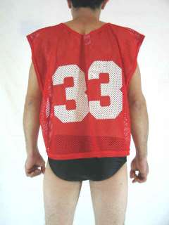 Russell Athletic Mesh Jersey Sleeveless Red Football Gym Workout 