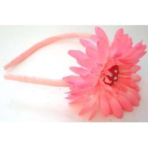   Hair Headband With Specialty Bow For Girls   Daisy Flower Pink: Beauty