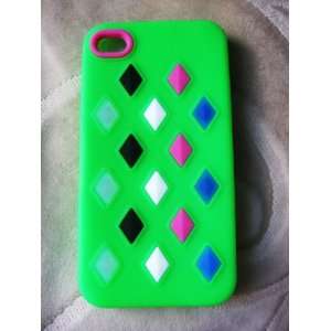  Soft Rubber Gel Skin Case Cover for Iphone 4 Color Green 