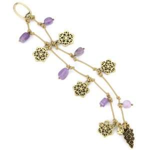 Lucky Brand Item Bracelet Gold Tone Purple Stone Leather Bracelet