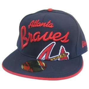  Atlanta Braves Hat Big Script 5950 Fitted Cap: Sports 