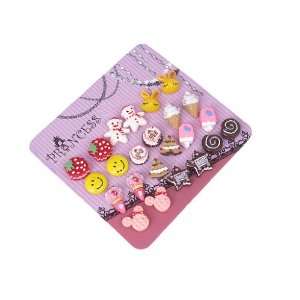   of 12 Color Cute Magnetic Stud Earrings for Girls Kids: Toys & Games