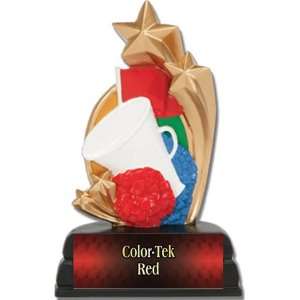  6 Custom Cheer leading Sport Star Resin Trophies RED COLOR 