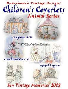CD Hand Embroidery Patterns Vintage Baby Quilt Vogart Era Crib Covers 