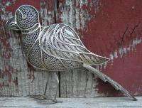 Vintage Sterling Silver Filigree Bird Parrot Sculpture  
