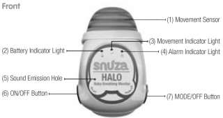 Snuza Halo Infant Breathing Movement Baby Monitor w/ Vibration NEW 