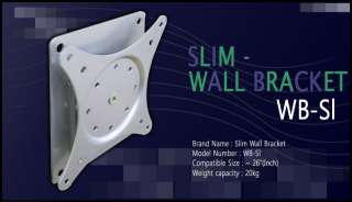 Single Monitor Slim Wall Mount Bracket WB SL Black ~26  