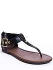 NEW CITY CLASSIFIED Women T Strap Dress Sandal Flat Shoe sz Black 