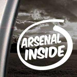    Arsenal Inside Decal Funny Guns Ammo Window Sticker: Automotive