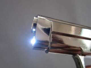 Windproof Lighter Hot Gun Toy Die Cast Metal White Flashlight Zippong 