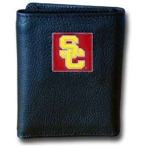  College Tri fold Leather Wallet   USC Trojans