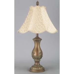 Resin Table Lamp W/scalloped Shade