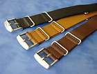20mm LEATHER NATO STYLE MILITARY WATCH BAND STRAP S St