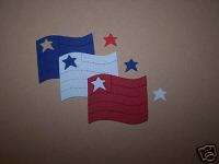 Sizzix die cuts 12 FLAG & STARS Patriotic,USA,military  