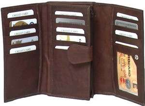 Genuine Leather Cowhide Ladies Clutch Wallet Card Slots # 7507  