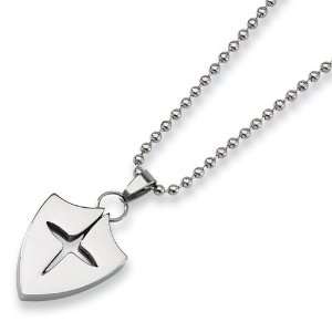  Stainless Steel Shield Necklace Jewelry