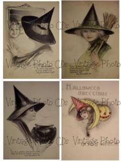 Vintage Halloween Postcard Collage Sheet C38  