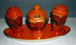 1920 Czechoslovakia Luster Ware Condiment Set  