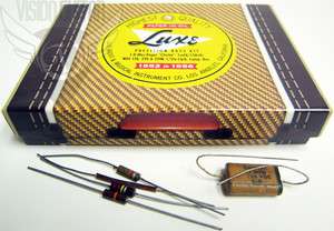 1952 56 LUXE Precision Bass .1mfd Capacitor Kit w/Resistors NOS Paper 