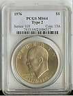 USA   1976 Type 2 $1 MS 64 NGC Eisenhower Coin