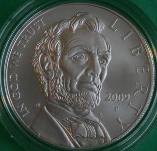 2009 P Abraham Lincoln BU Silver Dollar Commemorative Coin US Mint Set 
