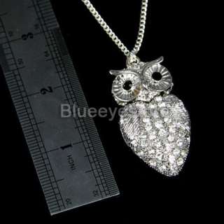   4GB Silver Crystal Owl Necklace Jewelry USB 2.0 Flash Memory Pen Drive