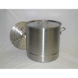 Stainless Steel 60 quart Stock Pot with Steamer Rack  
